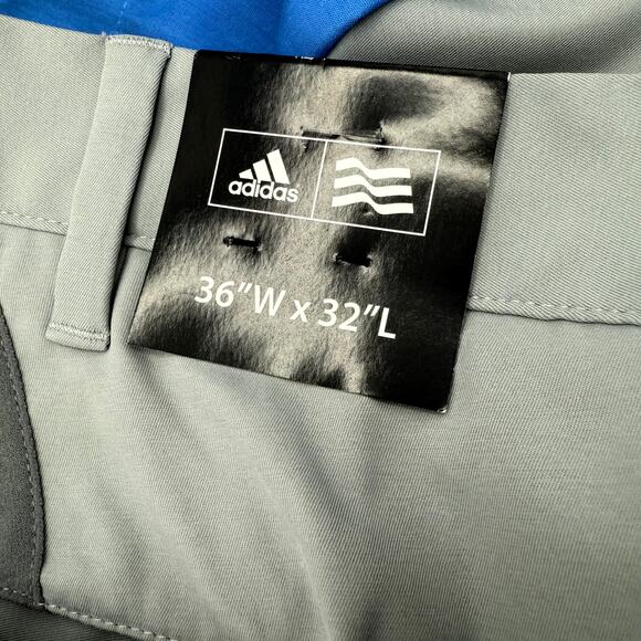 Adidas Men’s Golf Pants 36x32 Gray Stretch Flat Front NWT - Picture 6 of 8